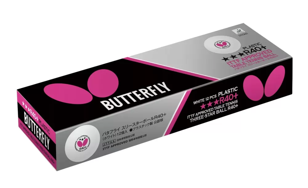 Butterfly Three-Star R40+ Ball (Box Of 12)>Equipment Balls